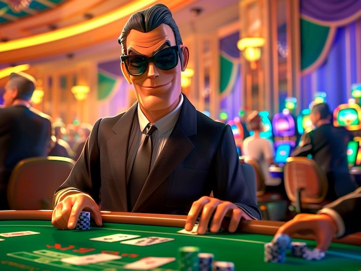 Live baccarat dealer managing table with multiple player positions visible on-screen